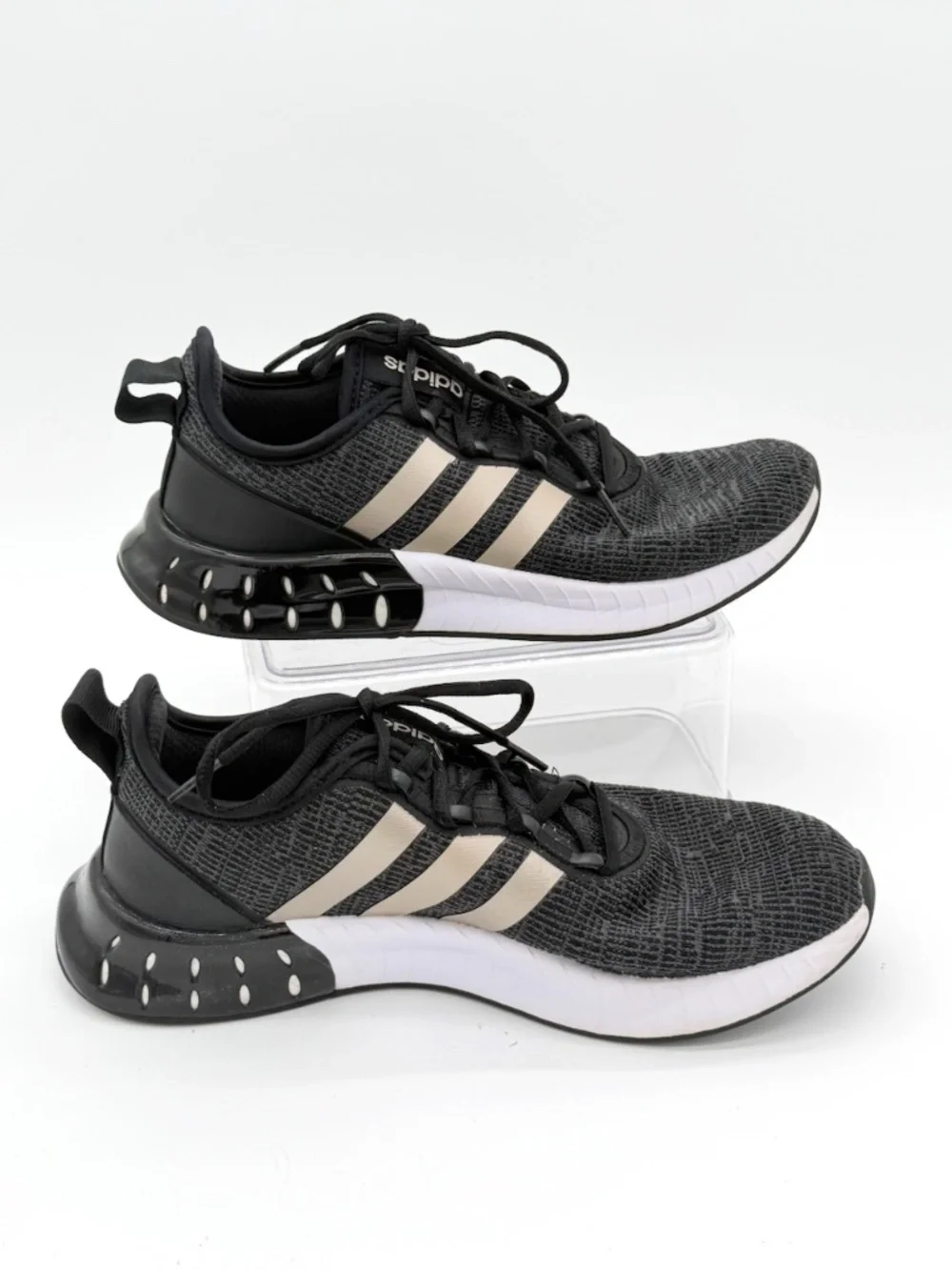 adidas Kaptir Super Womens Running Shoes Size 8.5 Black Champagne Gold Sneakers